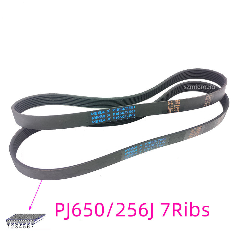 2pcs VEGA V-Belt PJ650/256J 7Ribs Rubber Drive Belt Multi Groove Belt Multi  Wedge Belt